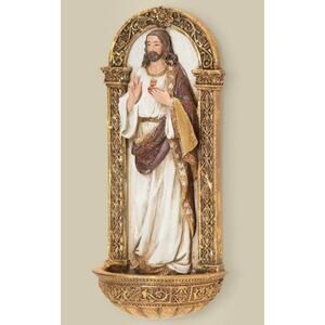 Sacred Heart of Jesus Holy Water Font 7"